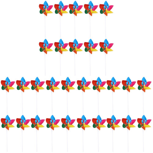 75Pcs Creative Plastic Windmill Toys Multi Colored Hexagonal for Kids 1