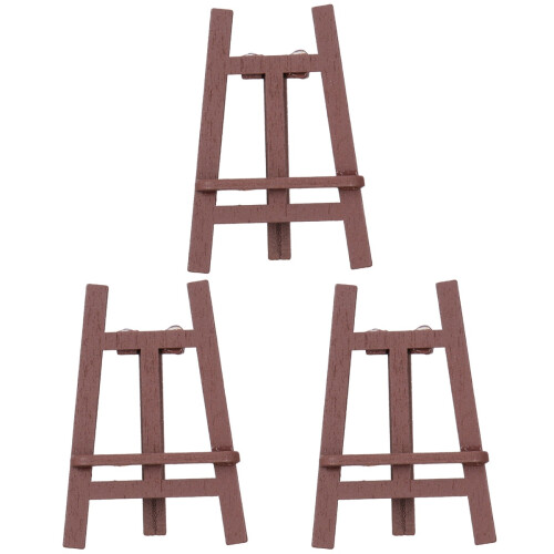 3 Pcs Small House Accessory Mini Easel Miniature Art Studio Decoration 2
