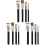 12Pcs Black Cosmetic and Makeup Brushes for Foundation, Concealer Use 2