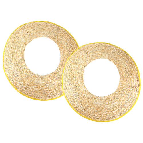 10 Pcs Hard Hat Sun Shade Construction Worker Straw Brim Wheat Straw 2
