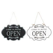 2pcs Wooden House Plate Open Closed Sign Modern Double-Sided Plaque Vintage Advertisement For Bars Restaurants Shops Store Door Frame
