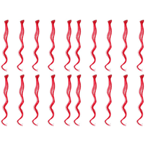 20Stk Rotes Haarclip Haarverlängerung Lockig 1
