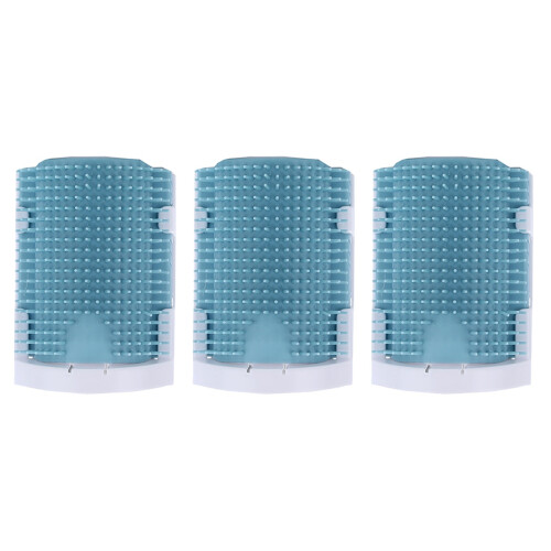 3Pcs Cat Self Groomer With Rubber Bristles Light Blue 2