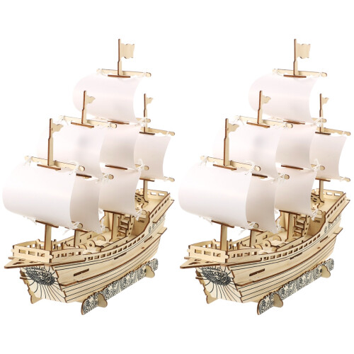 2 Sets Zeilboot 3D Modelbouwpakket 1