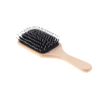 Boar Bristle Paddle Brush for Fine Hair and Frizz Reduction, Detangling for Curly and Wavy Hair