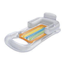 Inflatable Pool Float Lounge Chair with Armrests and Drink Holder for Beach and Pool