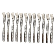 Hair Sectioning Clips Stainless Steel Long Nose Alligator Design for Salon Coloring and Styling 12pcs