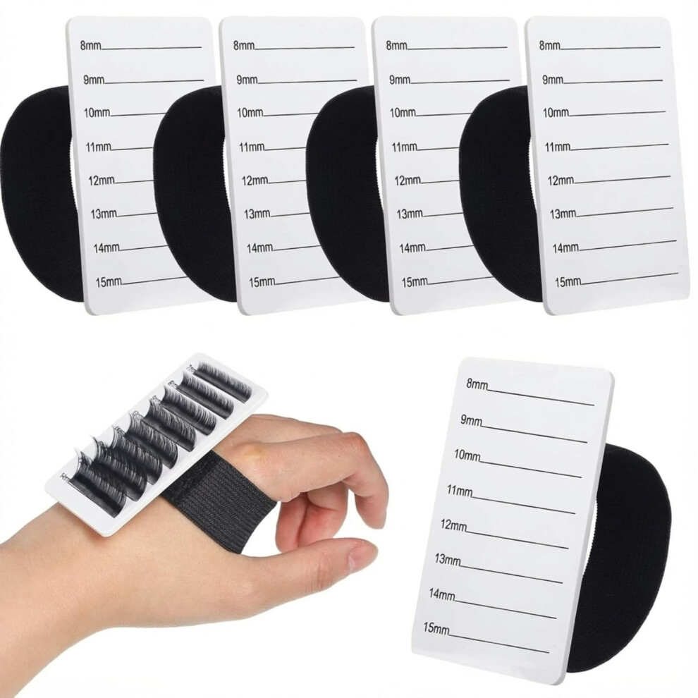6pcs Eyelash Extension Holder with Adjustable Wrist Strap, Acrylic Lash Hand Palette for Makeup Artists 815mm