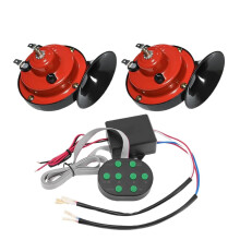 8 Sound Electronic Car Horn with Controller, Adjustable Volume, MultiTone Snail Horn System