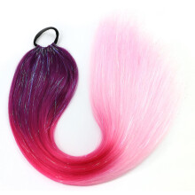 Jumbo Braiding Hair Ombre Ponytail Extension for Kids with Elastic Band 26 Inch Colorful