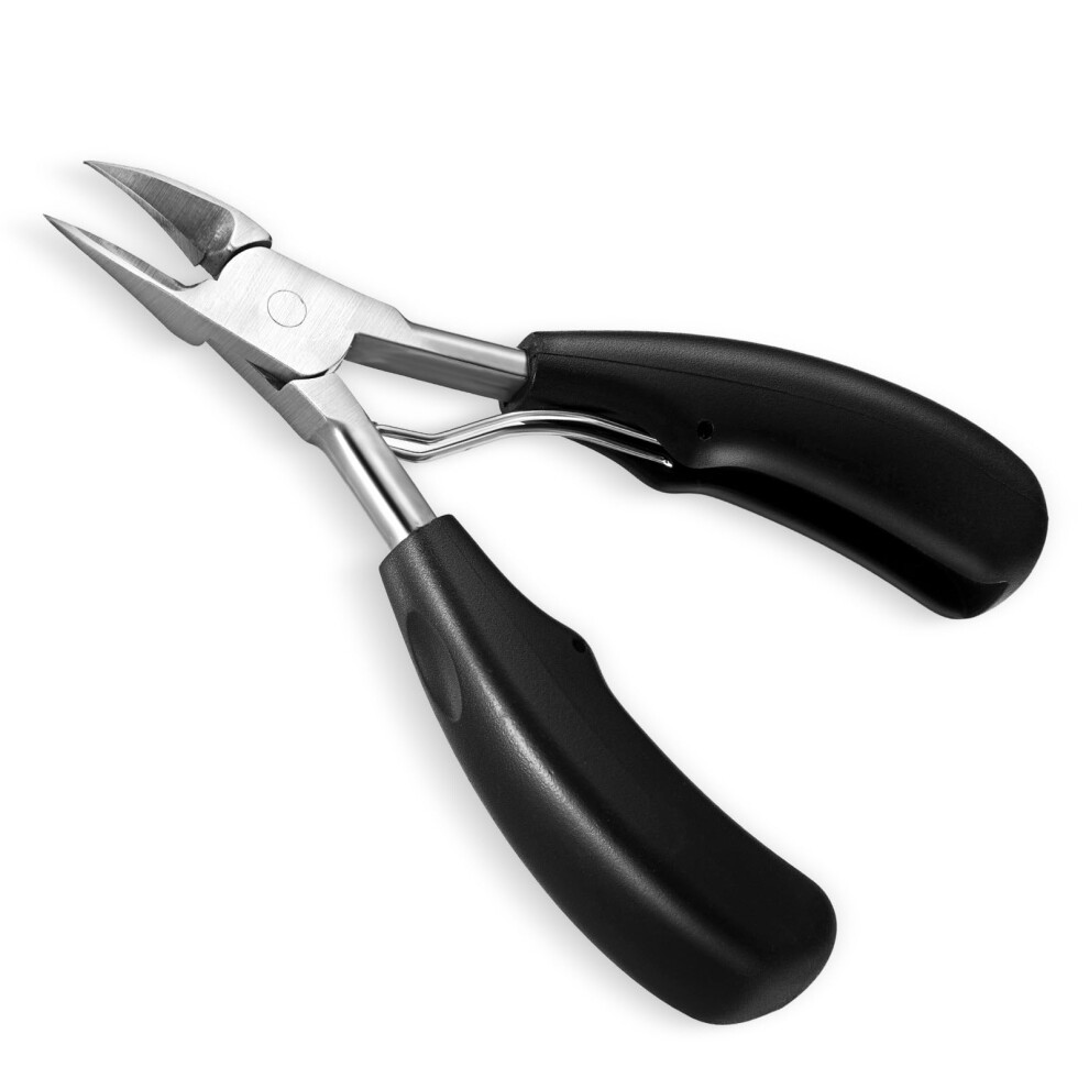 Black Toenail Clippers For Thick Toenails Seniors, Heavy Duty Curved Blade Nail Cutter Pedicure Tool
