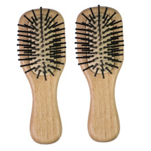 Wooden Hair Brush and Comb Set with Gentle Scalp Massage, Compact Travel Size for Men