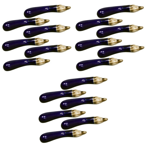 18Stk Keramik Chopsticks Rest Auberginenform Navy Langlebig 2