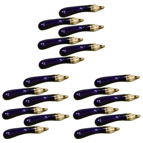 18Stk Keramik Chopsticks Rest Auberginenform Navy Langlebig 1