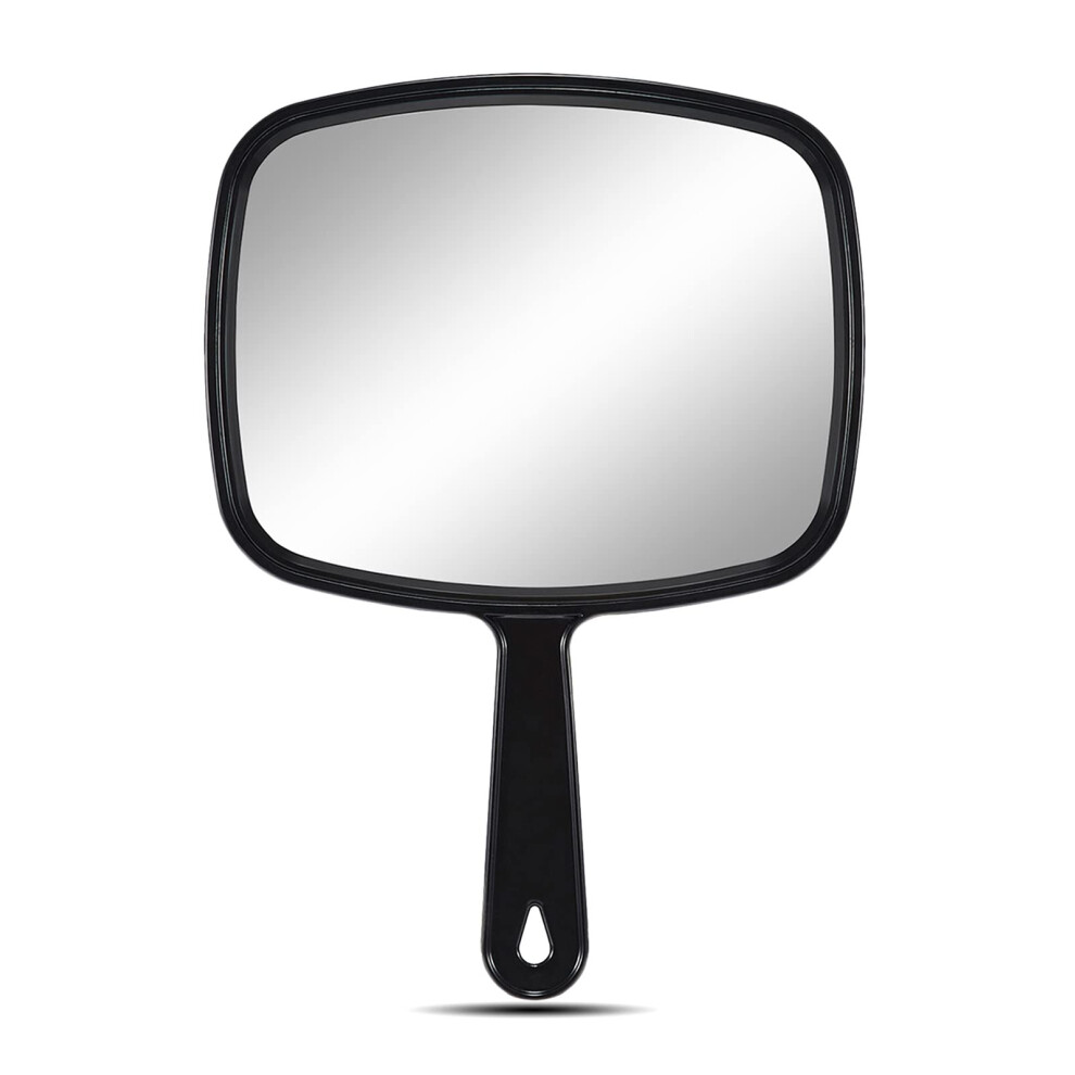 Black Large Handheld Mirror Pack Of 6 With Hd Distortion Reflection And Antislip Handle