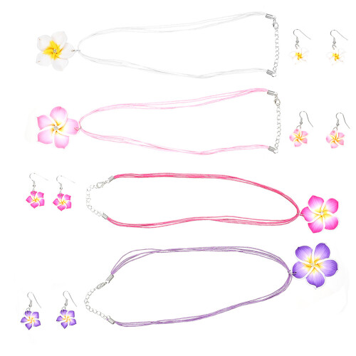 8Sets Hawaii Ohrringe Polymerem Ton Bunt