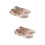 2Stk Leichte Ballettschläppchen Satin Beige Tanzschuhe 6