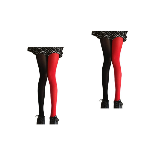 2Stk Damen Strümpfe Seide Rot Rutschfest 2