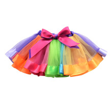 3Stk Tutu Rock Elastisch Mit Schleife Mehrlagig Für Bühne Bunt