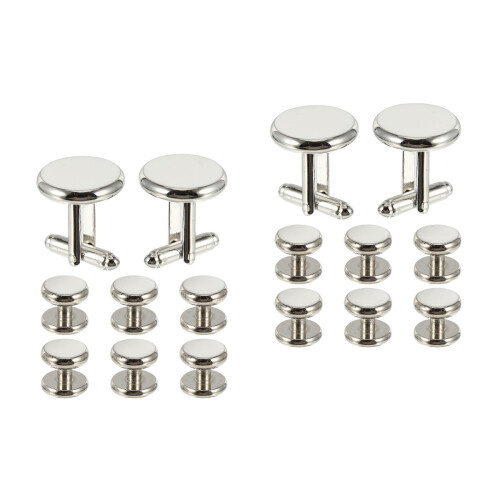 2Sets Weiß Manschettenknöpfe Set Haltbar Für Hemd 2