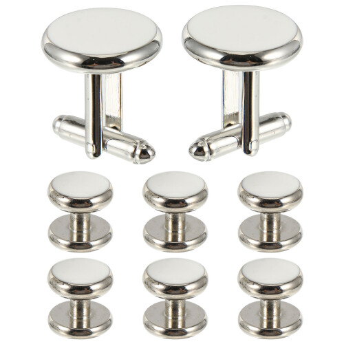 2Sets Weiß Manschettenknöpfe Set Haltbar Für Hemd