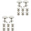 2Sets Weiß Manschettenknöpfe Set Haltbar Für Hemd 2