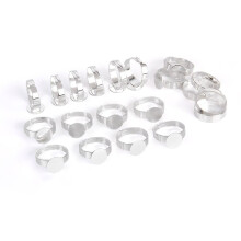 60Stk Adjustable Silberringe Mit 10Mm Blank Basis Für DIY