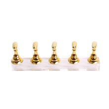 Acrylic Nail Display Stand with Magnetic Tip Holder for Manicure Practice Golden Salon Tool
