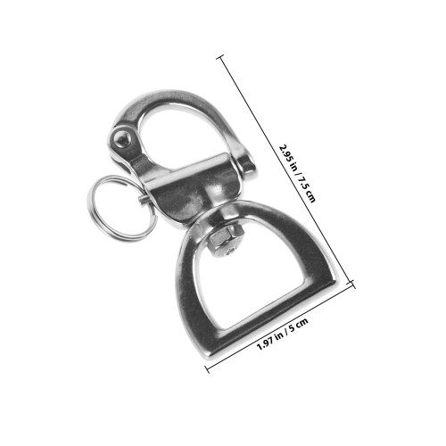 Buckle Rotating Spring Buckle Silver Stainless Steel 1pack 1