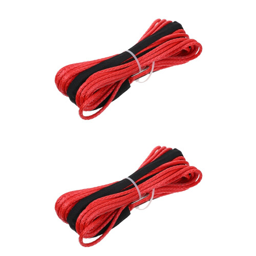 2Pcs Red Nylon Tow Rope with Hook for Car Trailer Strap Durable 2