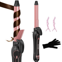 Automatic Rotating Curling Iron 1 Inch – Fast Heating Ceramic Wand with Adjustable Heat and Dual Voltage