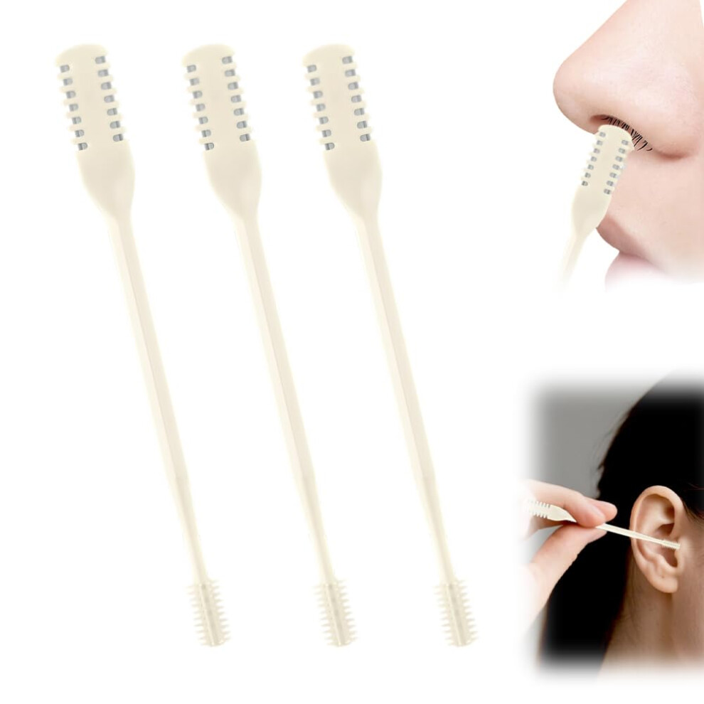 Nose Hair Trimmer with Ear Picker 3PCS, 360 Rotating DoubleSided Nasal Hair Remover for Men and Women