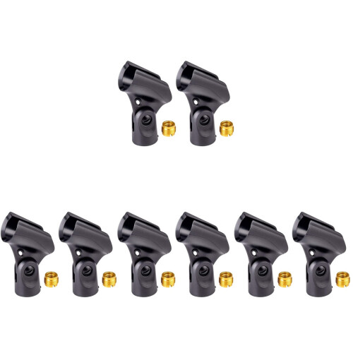 8Pcs Durable Black Microphone Holder Clips for Handheld Mic Stand Use 1