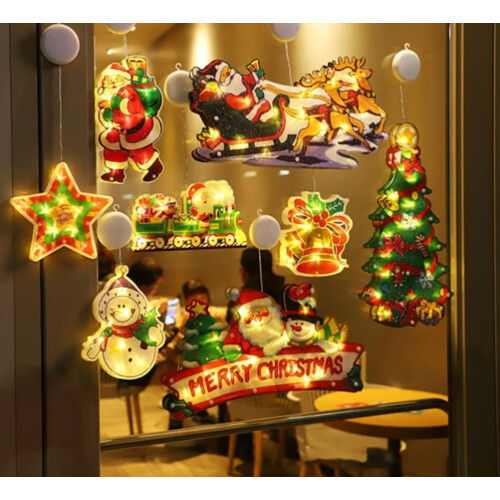 Christmas Window Lights Battery Operated DoubleSided Display with Suction Cup Hooks 1
