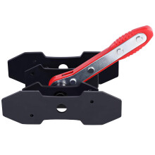 Brake Caliper Press Tool with 360 Ratchet, Adjustable Piston Spreader for Single Twin Quad Disc Brakes, Red