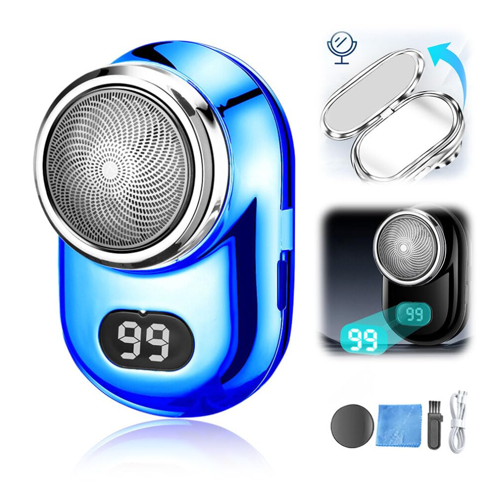 USB Rechargeable Electric Shaver for Men with Digital Display, Waterproof Beard Trimmer with Mirror