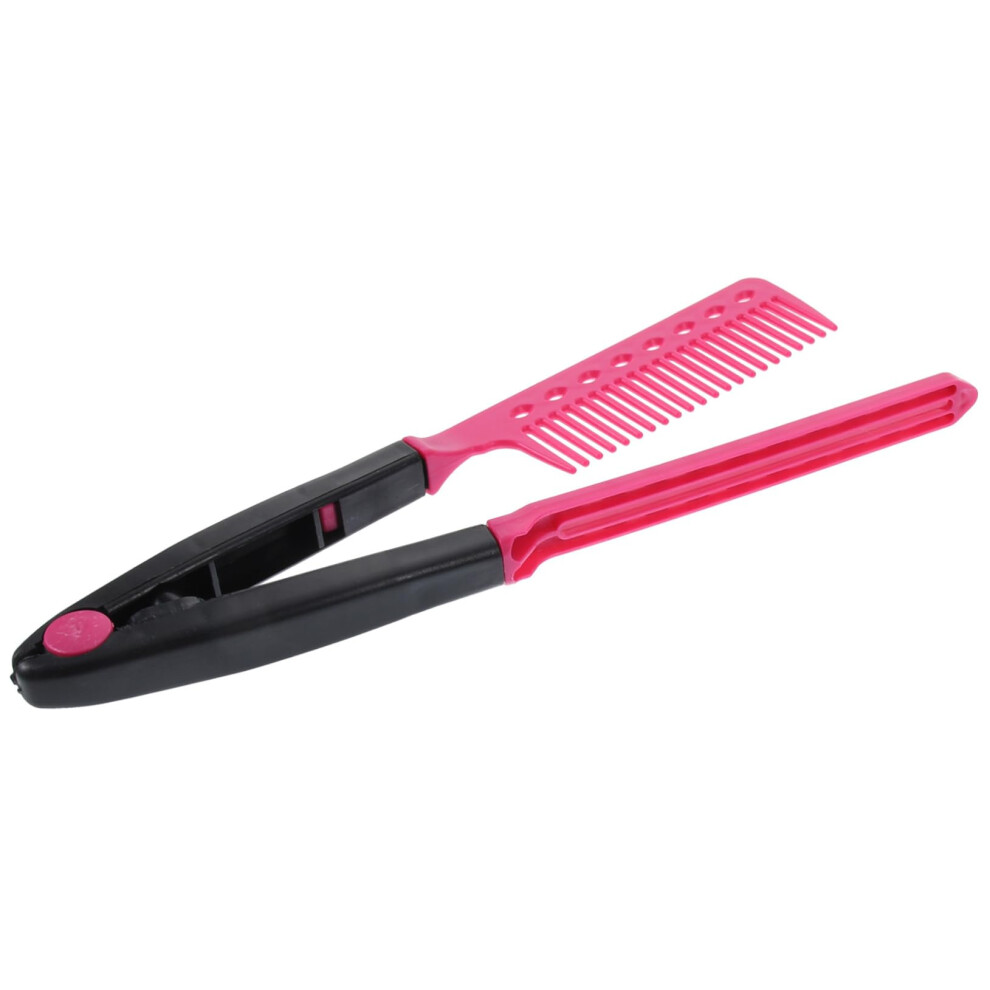 Unisex Hair Straightener Comb With Vshaped Teeth, Foldable Travelfriendly Styling Tool For Salon Use