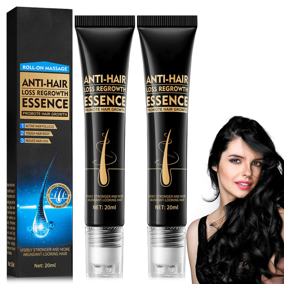 2Pcs Hair Growth Oil and Serum for Women and Men, Thicker Fuller Hair, Strengthens Roots, NonGreasy