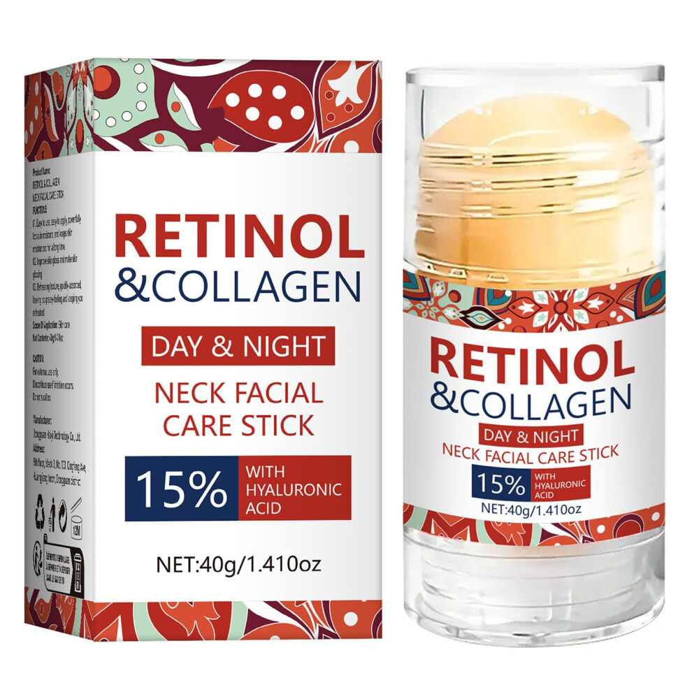 Cream Retinol Face Stick With Collagen And Hyaluronic Acid, Antiaging Neck For Wrinkles