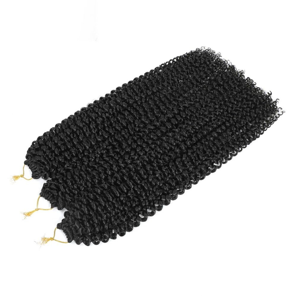 Unisex Crochet Hair Extensions Water Wave Afro Curls Synthetic Braiding Hair 22In #1B Tangle Resistant