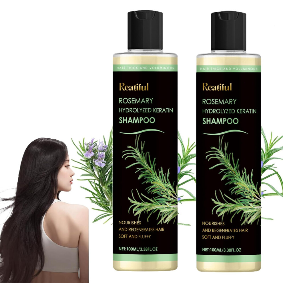 Rosemary Hair Growth Shampoo with Keratin for Thinning Hair and Hair Loss, Nourishing 2PCS