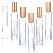 5pcs 10ml Glass Perfume Spray Bottles Refillable Fine Mist Atomizer TravelFriendly with Pump and Dropper