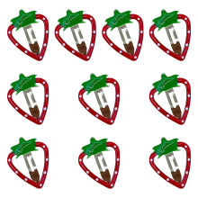 10pcs Strawberry Hair Clips for Girls, Cute Fruit Hair Accessories with Secure Snap Closure