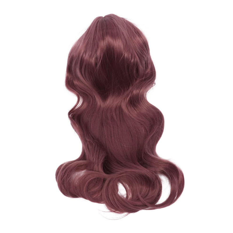 Purple Curly Wig with Natural Volume, Heat Resistant Synthetic Cosplay Wig for Halloween Parties