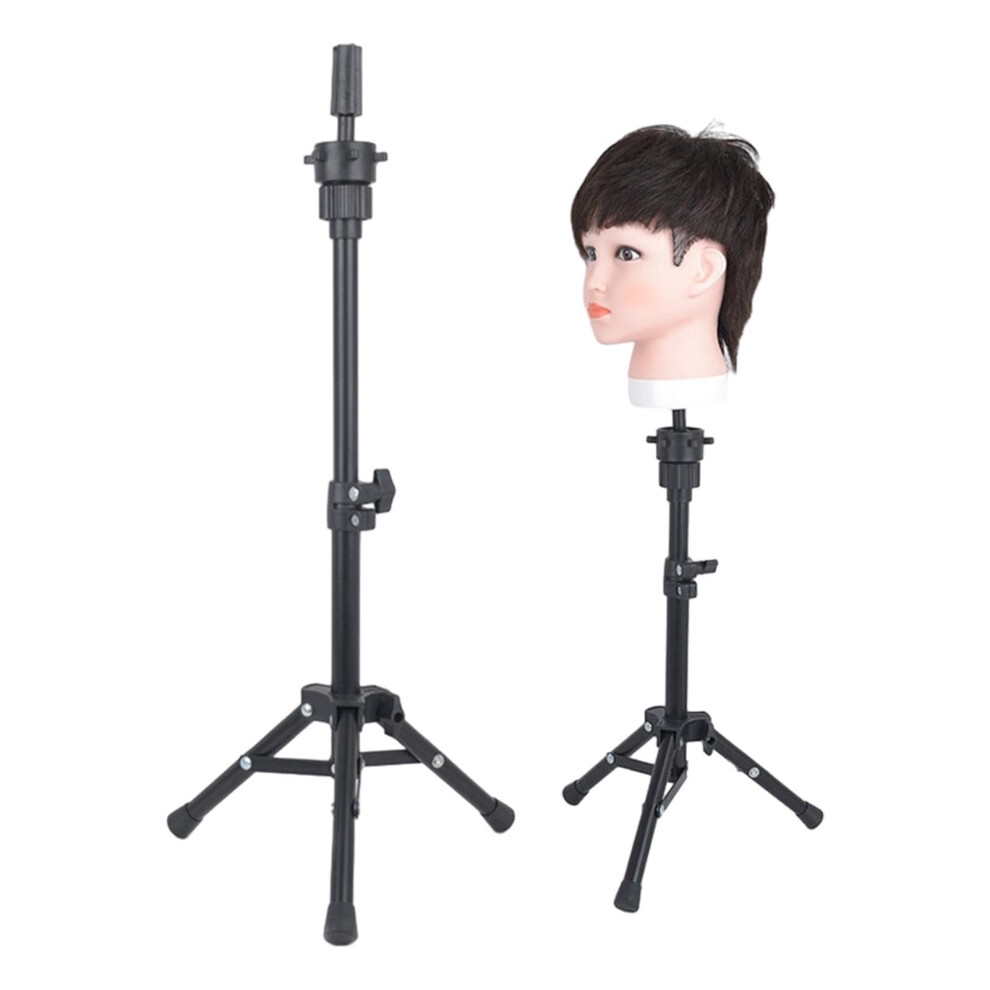 Unisex Adjustable Wig Stand Tripod With Foldable Mannequin Head Holder And Nonslip Stable Base For Styling