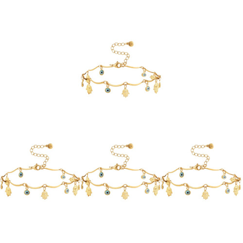 4Stk Evil Eye Fußkettchen Für Damen 1