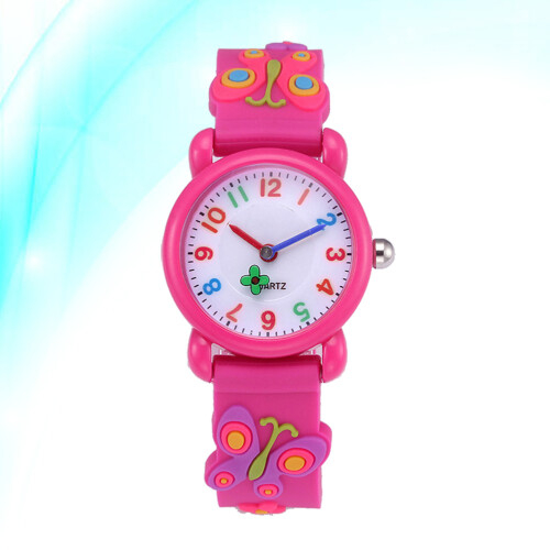 3Pièces Analogique Quartz Silicone Rose 2