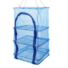 2Pcs Foldable Sky-Blue Clothes Drying Rack Nylon Mesh Hanging Storage