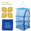 2Pcs Foldable Sky-Blue Clothes Drying Rack Nylon Mesh Hanging Storage 6