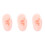 3Pièces Oreilles Silicone Kaki Pratique Modèles Percing 4